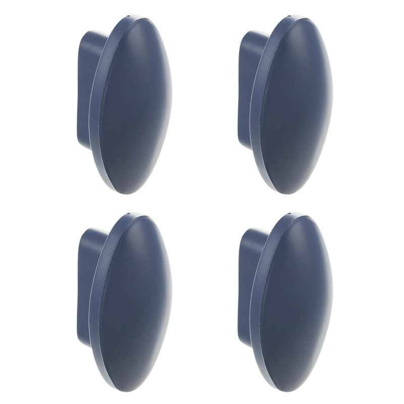 Plastic, Wood And Metal Handles & Knobs Blue Plastic Ovals Handle X4, Blue