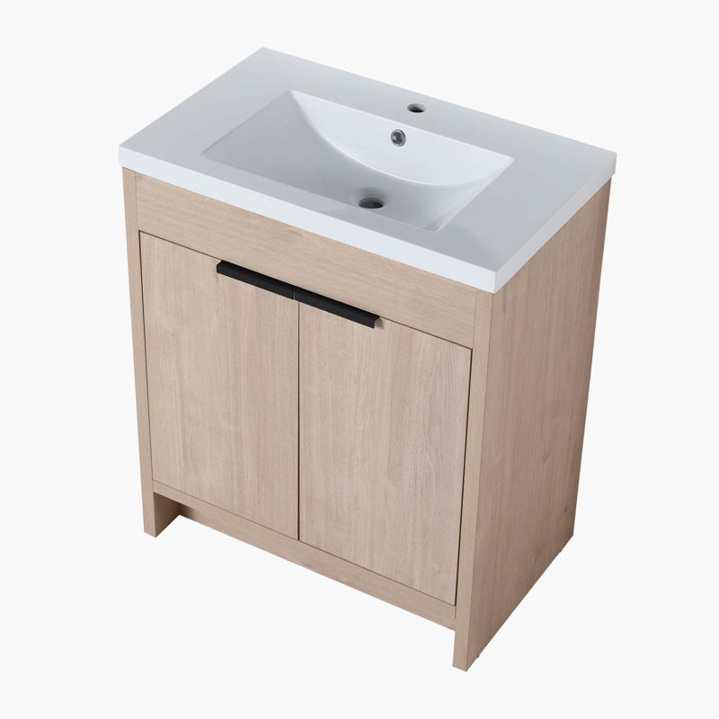 Meuble-lavabo simple 30 po avec plateau en résine Alyssa