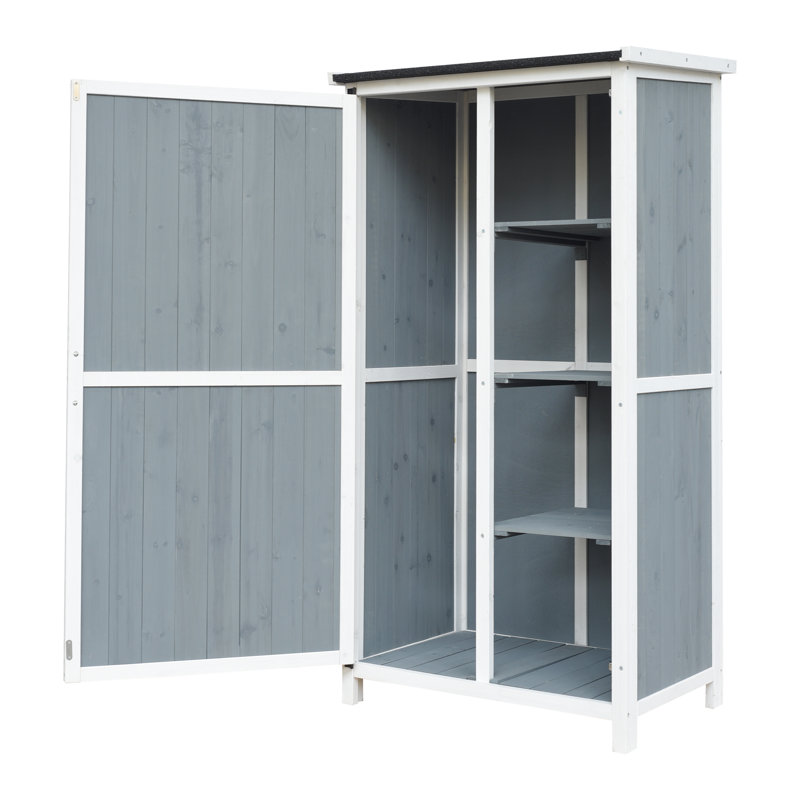 Clara Outdoor Storage Shed With Sloped Roof & 5 Compartments