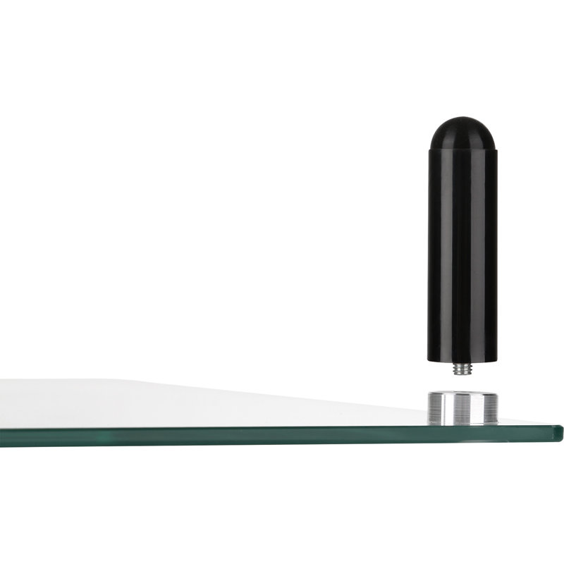 Clear Glass Monitor Stand with Black Legs