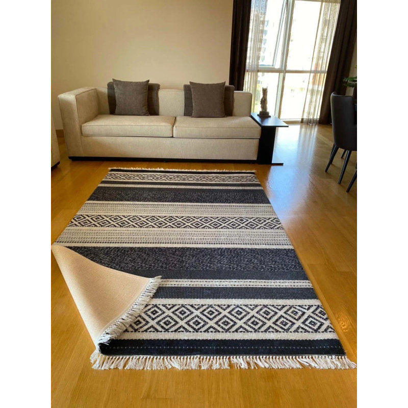 Lao Performance Washable Moroccan Indoor / Outdoor Rug, Rectangle 5'3" x 8'10"