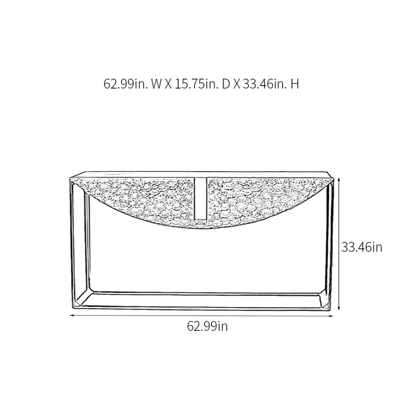 Modern Minimalist Console Table, 33.46" H x 62.99" W x 15.75" D