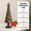Christmas Tree with Stand Brown Solid teak wood-1830892822