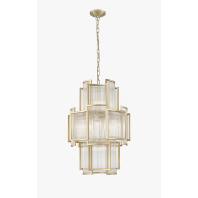 11 - Light Geometric LED Pendant with Glass Accents