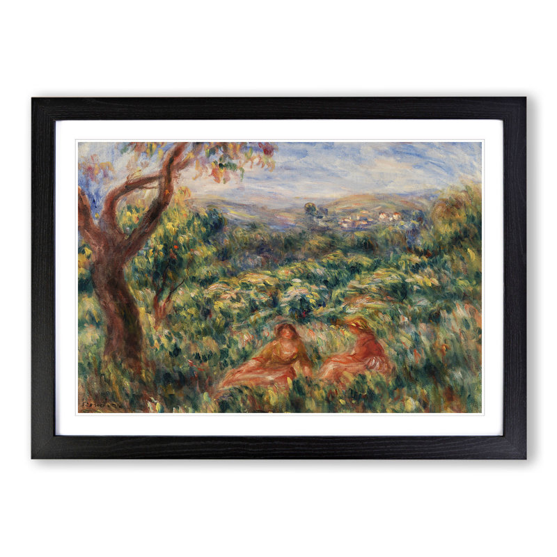 Two Seated Women by Pierre-Auguste Renoir - Framed Print, 48cm H x 65cm W x 2cm D, Black Framed