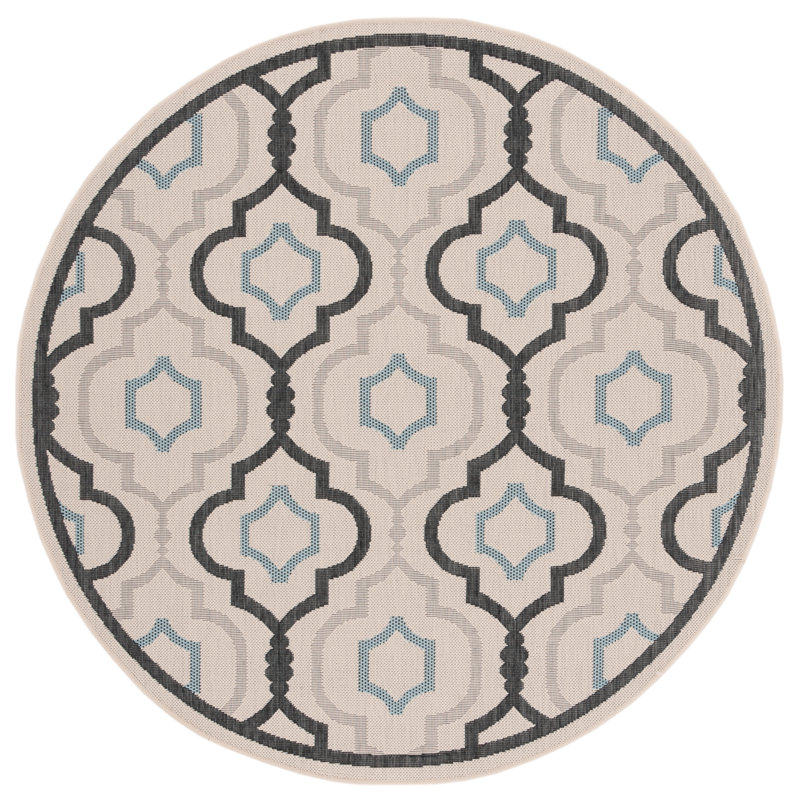 Herefordshire Performance Geometric Indoor/Outdoor Area Rug, Round 7'1