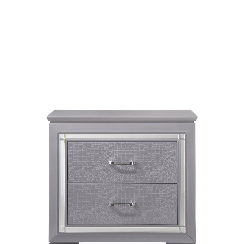 Table de chevet grise