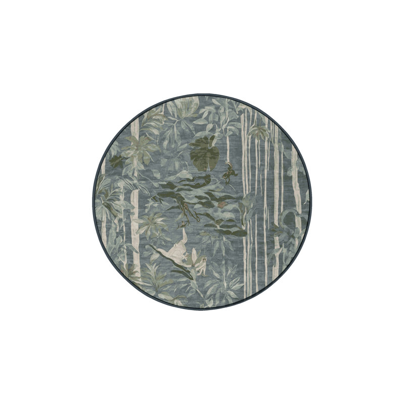 Silky Soft Plush Gray Area Rug, Round 4'