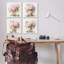 Jolies pivoines roses, ensemble de 4 toiles murales par LSR Design Studio
