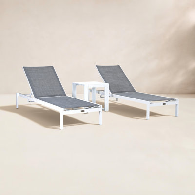 Evelyne 77" Long Reclining Chaise with Table