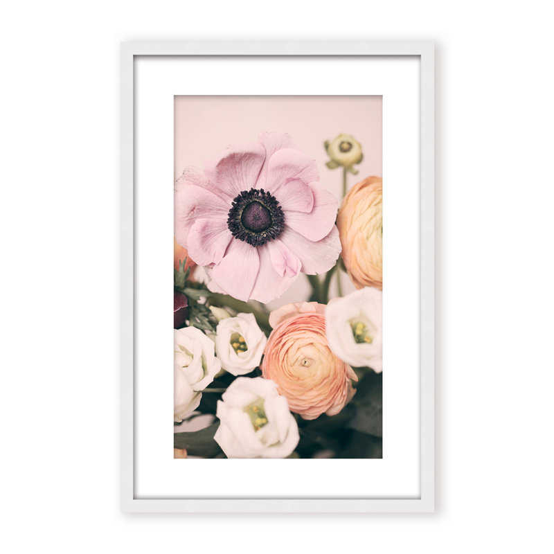 Nature Inspired Pastel Bouquet by  - Picture Frame Photograph on Paper, 48" H x 32" W x 1.125" D, Black, Framed Matted Print