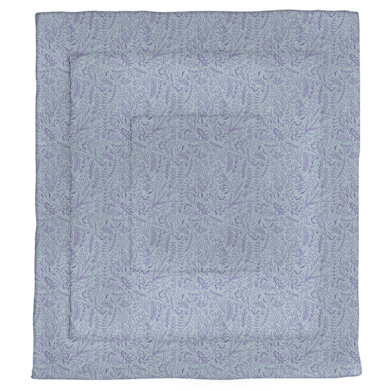 Édredon réversible en microfibre Dana Strider, Édredon simple TG, Floral mauve / bleu