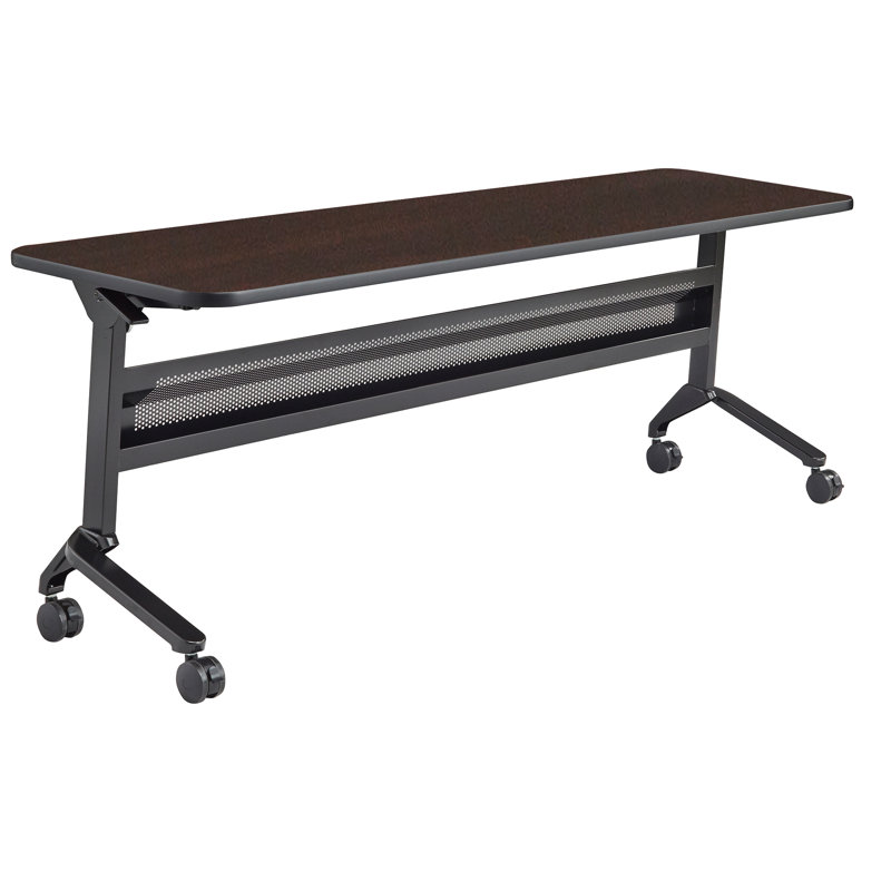 Regal Mahogany 24x72 Inch Rectangular Training Table with Black Frame