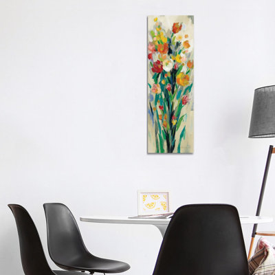 " Tall Bright Flowers Cream II " by Silvia Vassileva Painting Print
