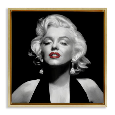 «Halter Top» par Marilyn, art mural encadré noir sur toile flottante
