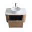 Meuble-lavabo Erba de 30 po avec lavabo, armoire murale en chêne miel avec porte-serviettes gratuit, conception de lavabo simple en céramique de Carrare blanc, sans drain et robinet, pré-assemblé-686645990-686645991