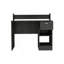 Bureau d'ordinateur Delmar avec tablettes de rangement ouvertes et tiroir simple, finition chêne fumé