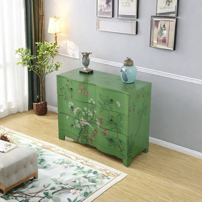Painted storage decorated accent chest