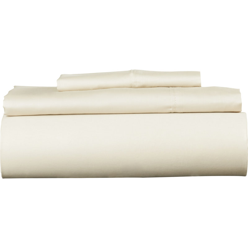 Egyptian Cotton Sateen Sheet Set, Full Sheet Set + 2 Pillowcases, Linen