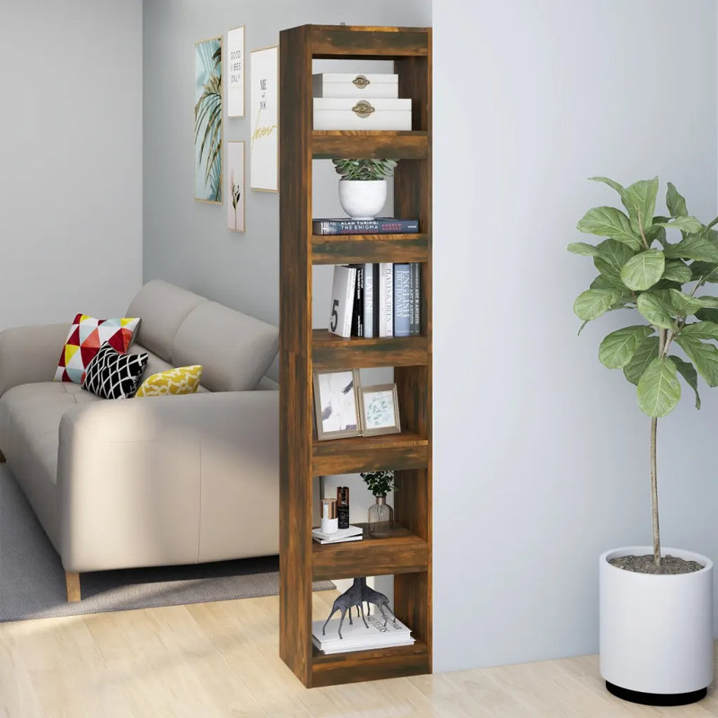 Garneta Bookcase, (4 Shelves) 198cmH x 40cmW x 30cmD, Rustic Brown