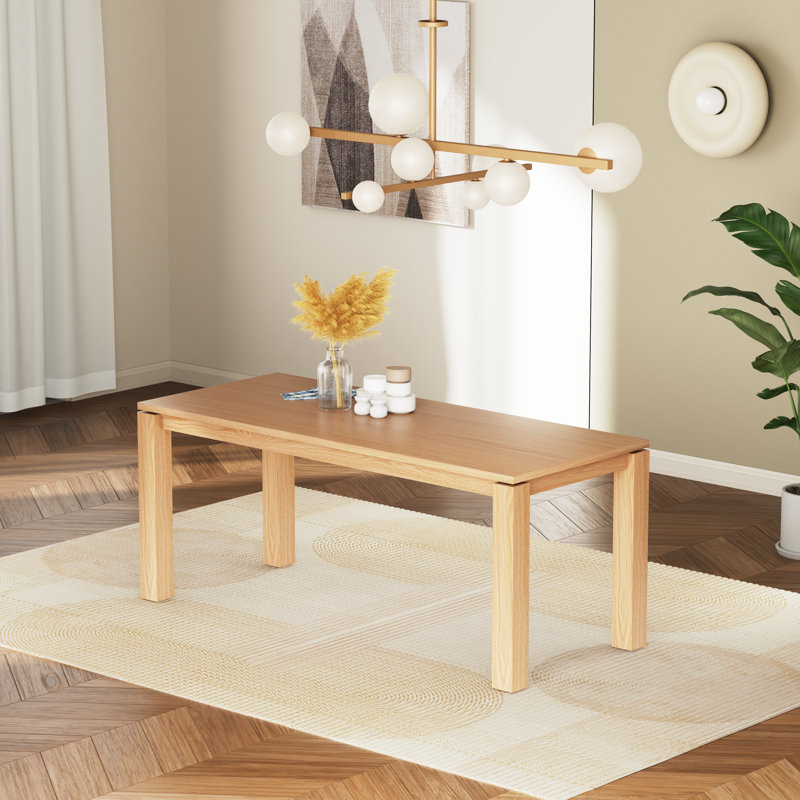 Table de salle à manger 70,87 "pour 6 à 8 personnes, Naturel