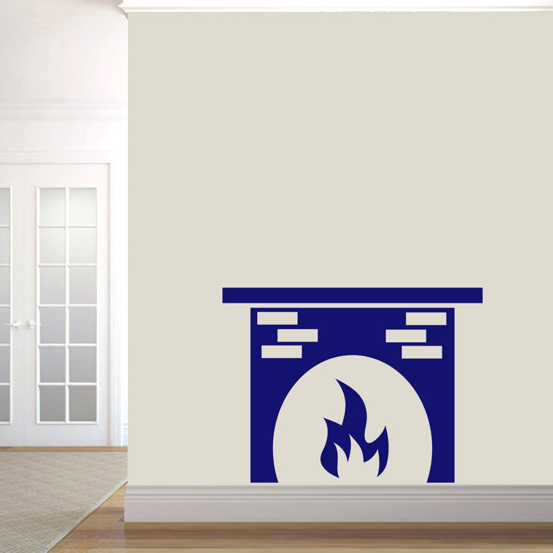 Décalcomanie murale cheminée Turley, Bleu marine