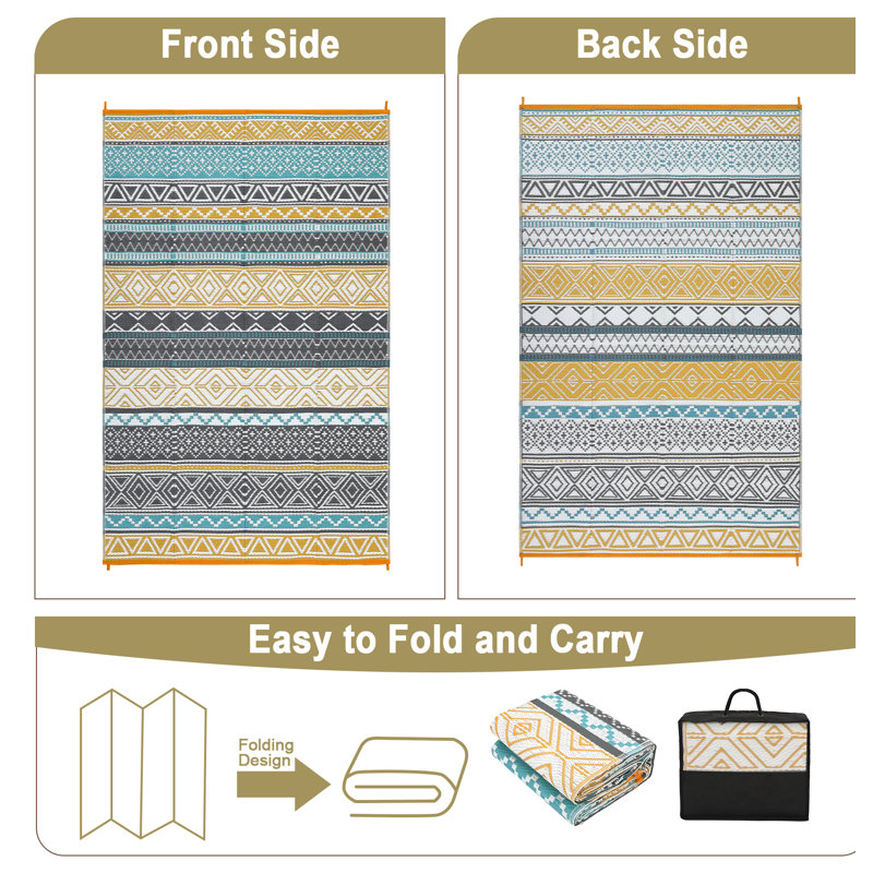 Tapis d'extérieur imperméable à l'eau pour l'extérieur, Jaune, Tapis de couloir de 10 pi x 20 pi