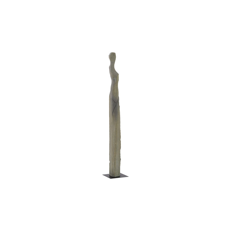 White Stone Cast Women Statue, Gray