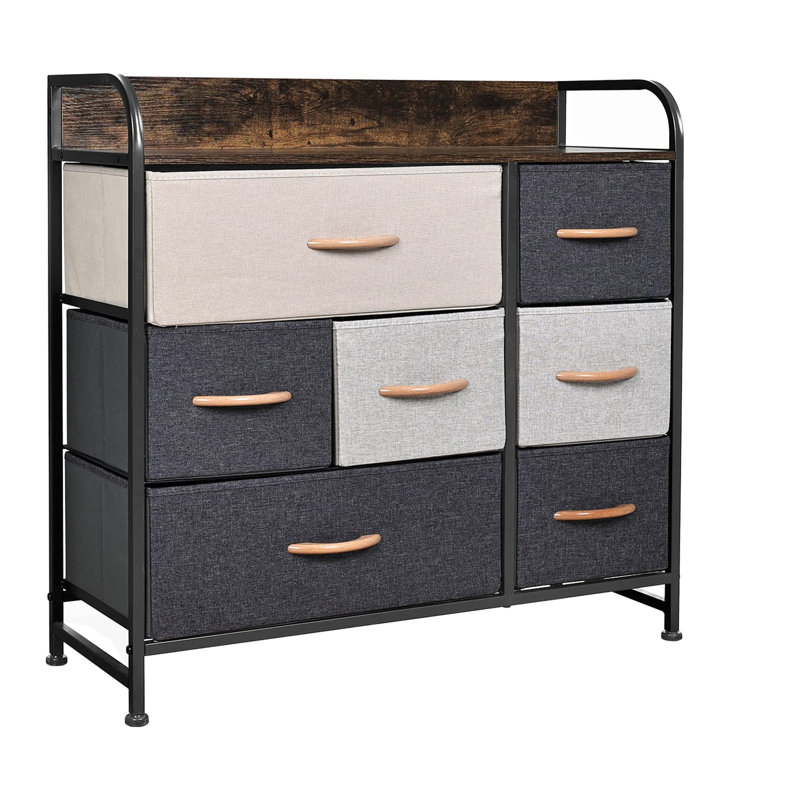7 Fabric Drawer Bedroom Dresser Storage Organiser, Brown