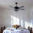 52" Vintage Tiffany-Style Stained Glass Ceiling Fan With Remote Control, 6 Speeds, Reversible