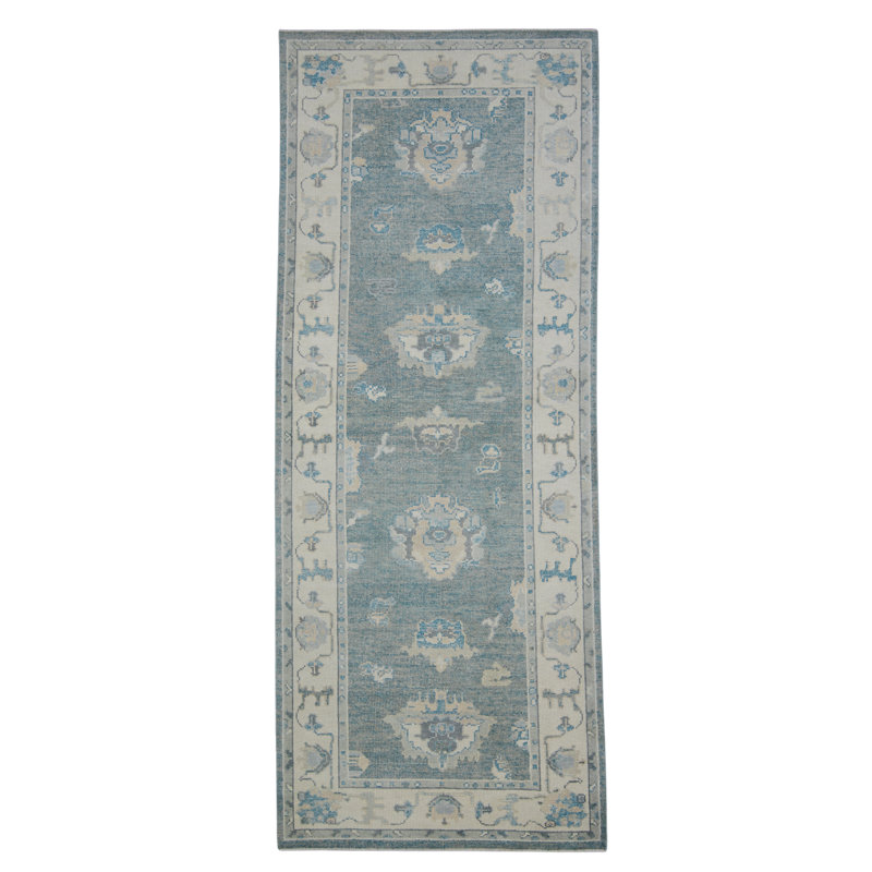 Tapis turc Oushak fait à la main 4 pi 1 po x 10 pi 3 po