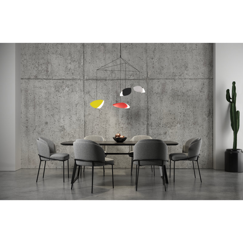 Luminaire suspendu géométrique unique à DEL à 4 lumières Papillons ™, Noir satiné