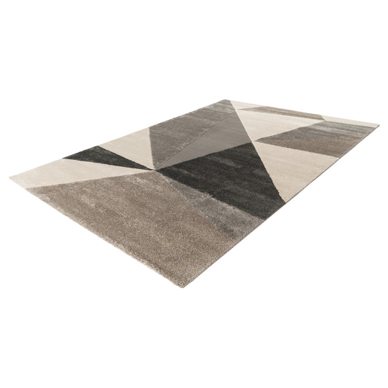 Canyon Geometric Area Rug, Rectangle 80 x 150cm, Grey/Brown/Blue
