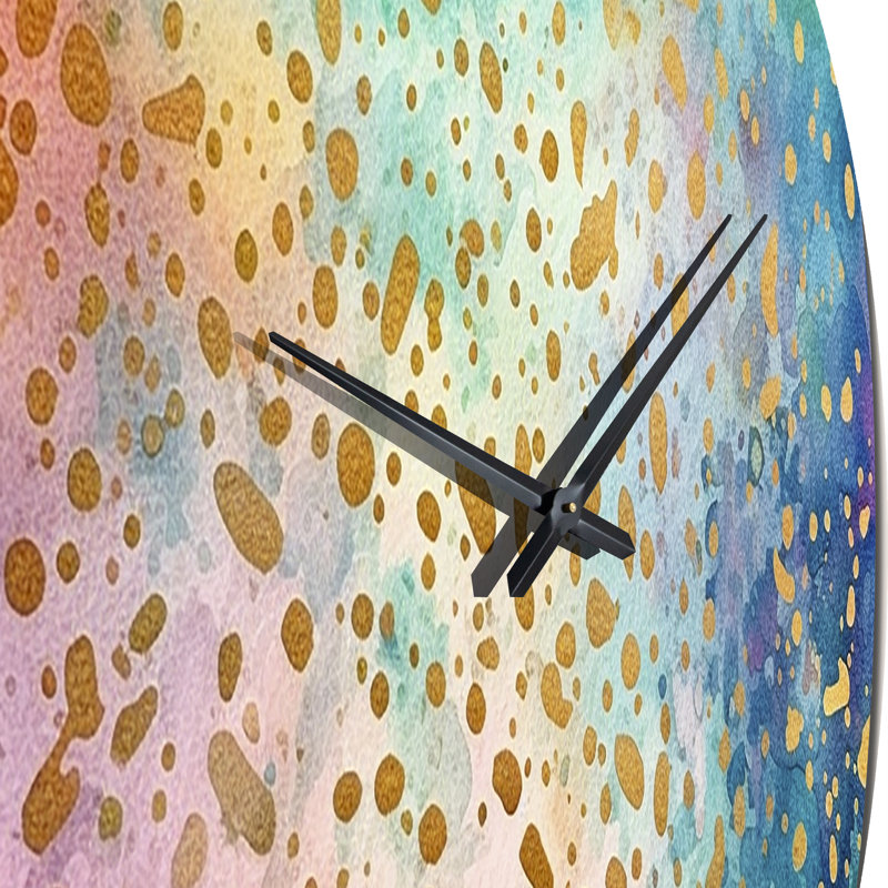 Horloge murale géométrique moderne Green Gold, Moyenne