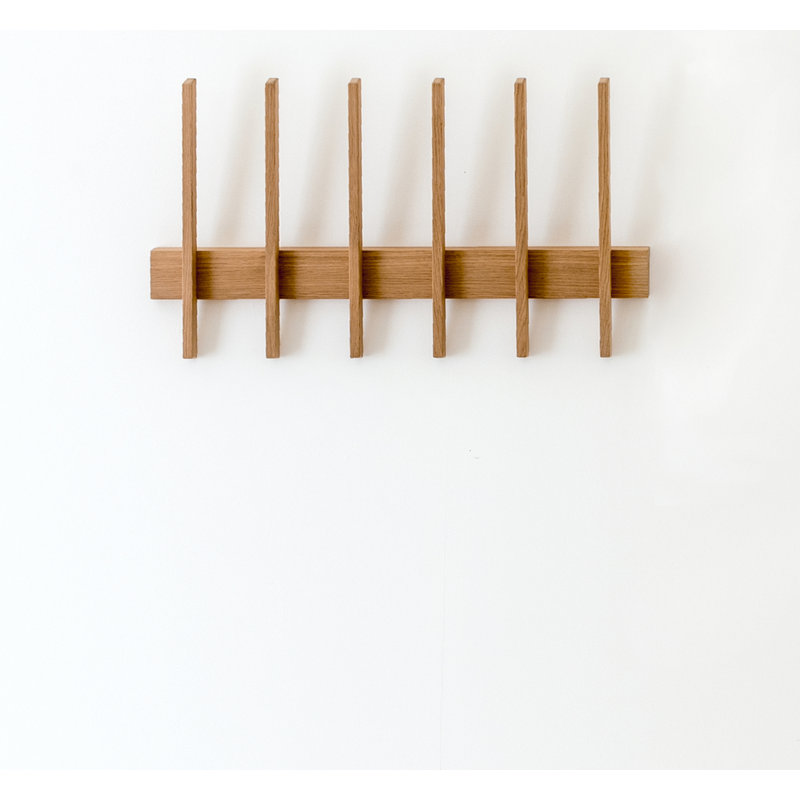 Fin 6 - Hook Wall Mounted Coat Rack, Ash