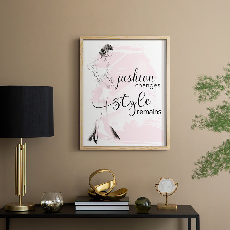Fashion Changes Style Remains Framed Print - Solid Wood