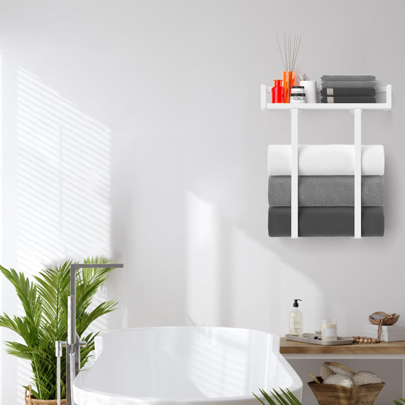 Porte-serviettes mural en métal, White
