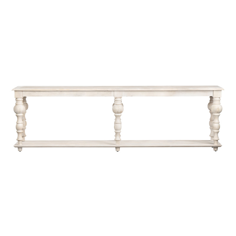 Textured Solid Bleached Wood Console_Sofa Table