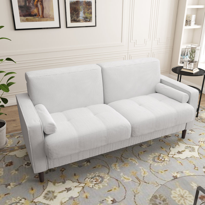 Carmelinda 157Cm Square Arms Sofa, Beige