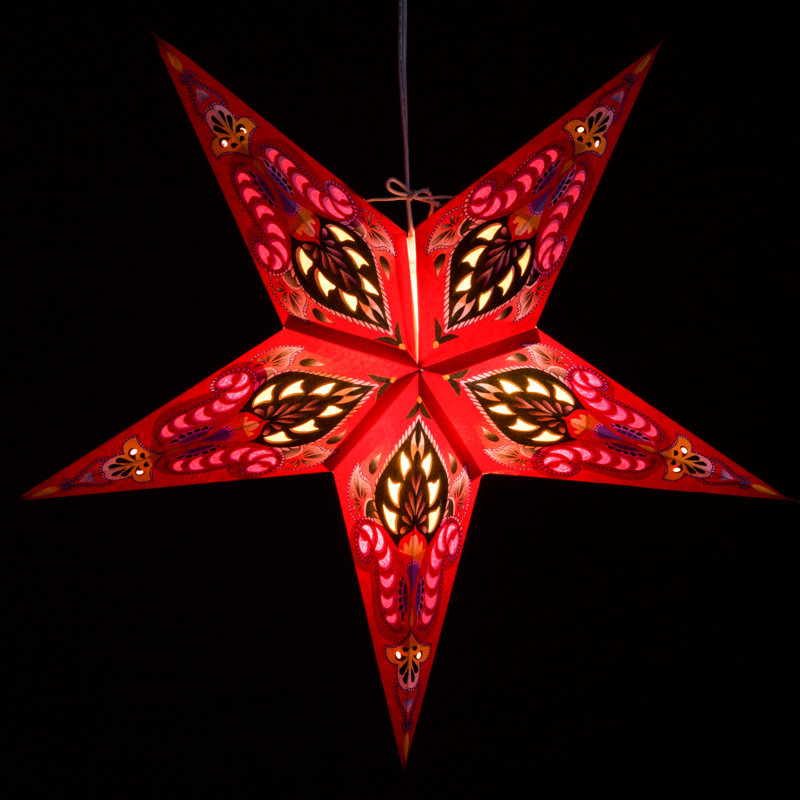Éclairage pour étoile à papier ganasha, Rouge