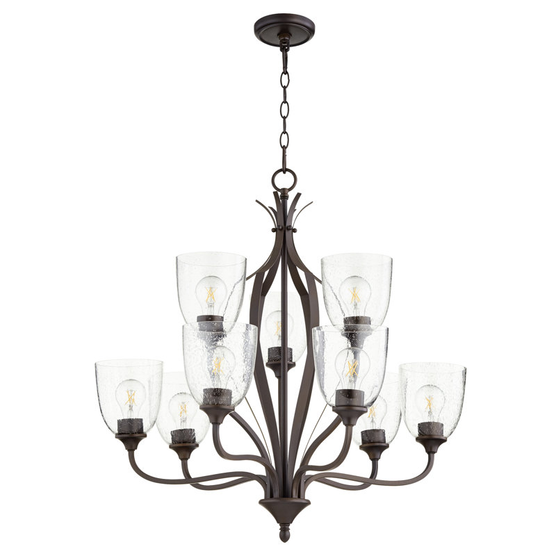 Brookview 9 - Light Dimmable Classic / Traditional Chandelier, Oiled Bronze