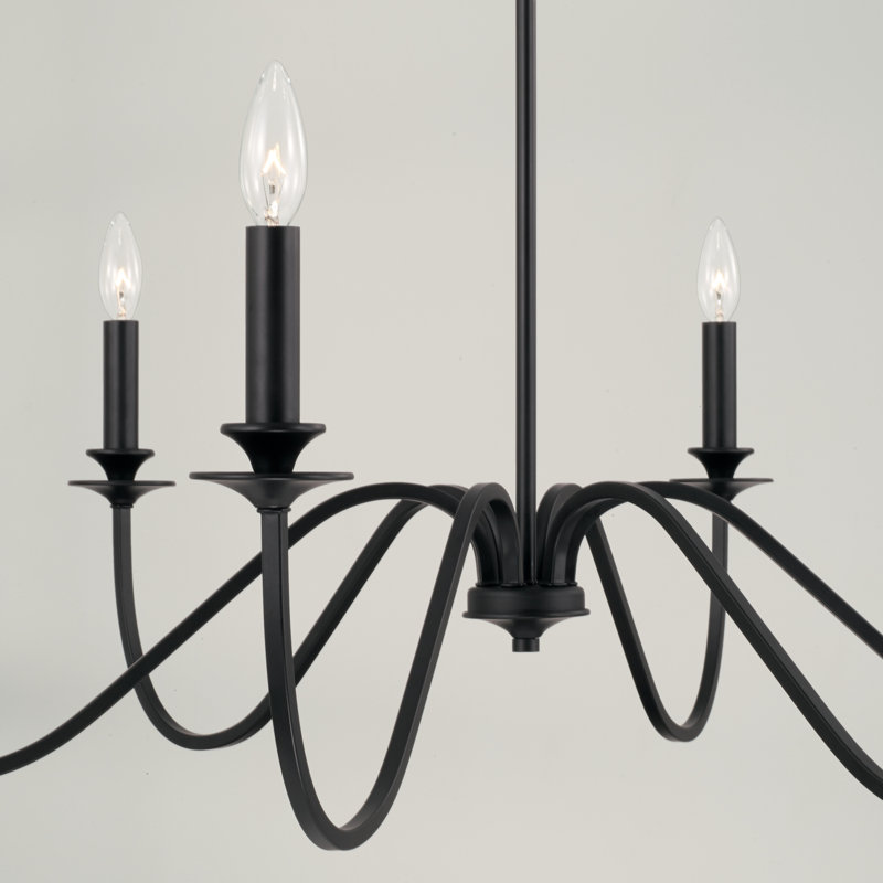 Weston 6 - Light Dimmable Classic / Traditional Chandelier, Matte Black