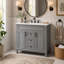 Meuble-lavabo moderne de 91 cm (36 po) avec lavabo et 2 portes à fermeture en douceur, solution de rangement élégante pour toute salle de bain-305889746-305889749