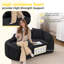Fauteuil méridienne incurvé LY-048, canapé-lit deux places moderne en chenille avec assise profonde et coussin, noir