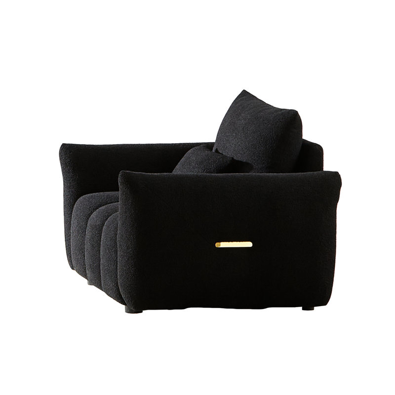 Black Lounge Chair - 34.5'' High, Filled, Arm And Neck Support, Ideal For Any Room Modern Single In 31'' Wide, High Grade Fleece, Relaxing, Easy Setup