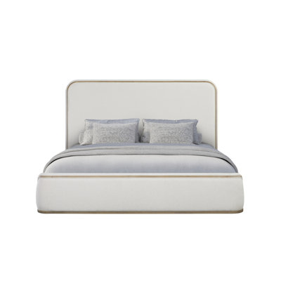Upholstered Bed - Toffee & White Sand