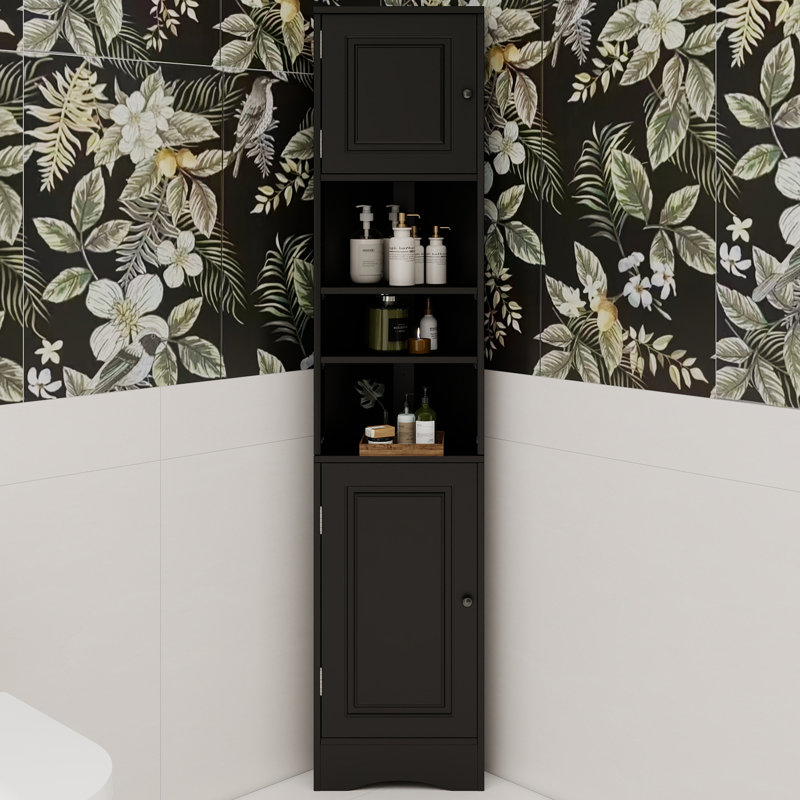 Armoire de rangement multi-fonctionnelle avec deux portes et tablettes réglables, tablette ouverte, Gris