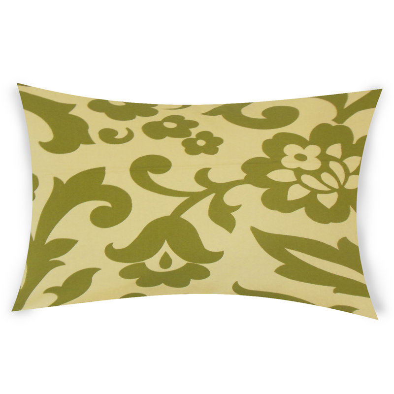  Housse de coussin rectangulaire et insert, Vert, 14 po x 48 po