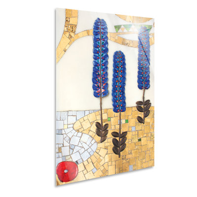 Lavender Spikes by Gustav Klimt - Unframed Graphic Art on Glass