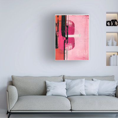 Œuvre d'art sur toile rose Momal